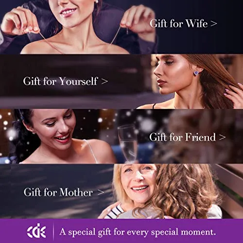 CDE Angel Wing Heart Mothers Day Jewelry Sets Gift Set for Women Pendant Necklaces and Earrings Anniversary Birthday Valentine's Day Jewelry Gifts for Women Love