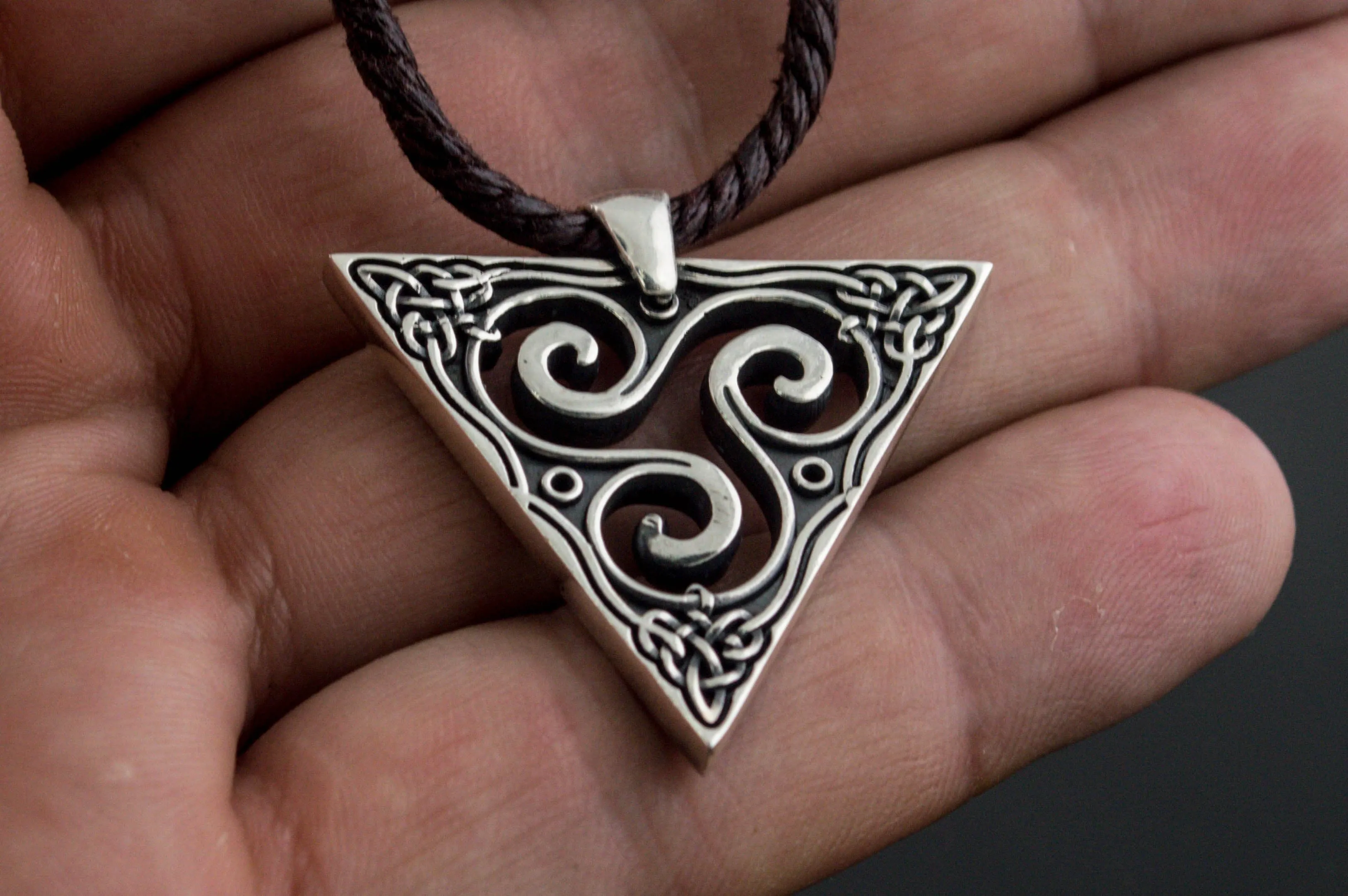 Celtic Triskele - Triple Spiral Unique Handmade Pendant