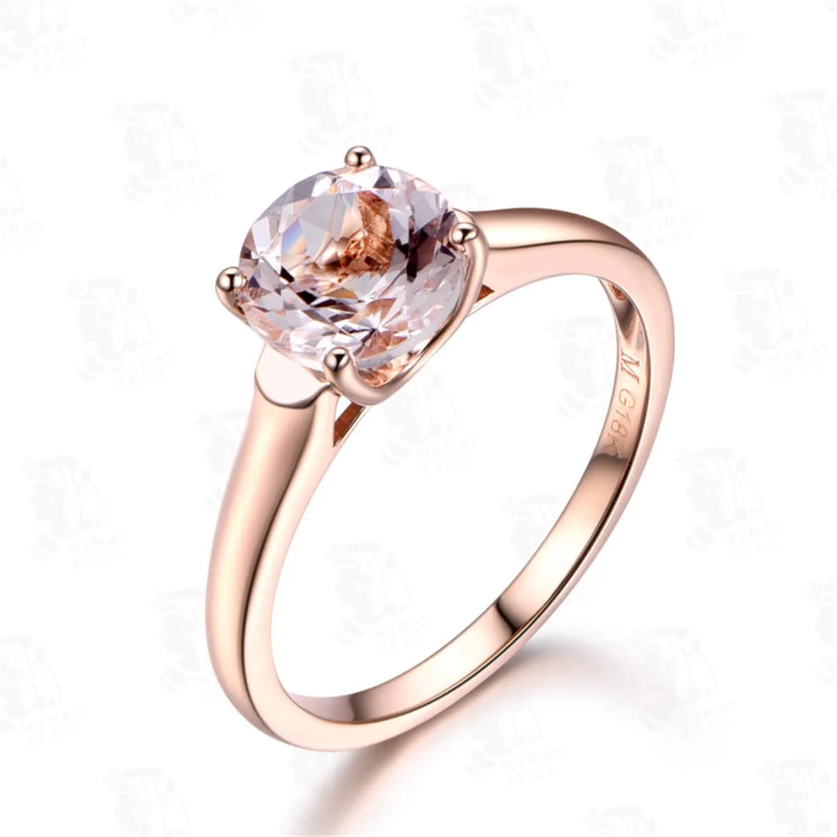 Champagne Crystal & 18K Rose Gold-Plated Round Ring