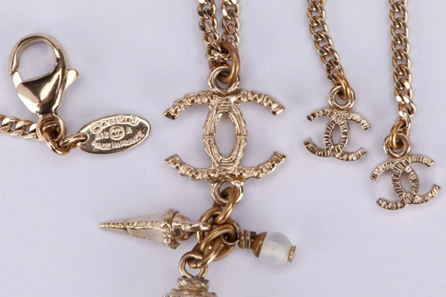 Chanel Light GP Necklace with Charms