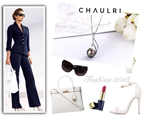 CHAULRI Authentic 9-10mm South Sea Tahitian Black Pearl Pendant Necklace 18K Gold Plated 925 Sterling Silver - Jewelry Gifts for Women Wife Mom Daughter