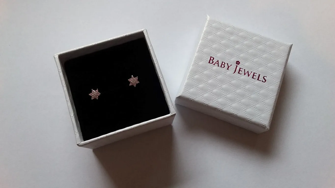 Children's Rings:  Sterling Silver, Pink CZ Heart Rings Size 4 with Gift Box