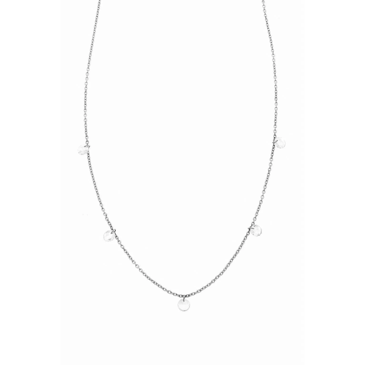 Cien 5 Stone White Diamond Drop Necklace
