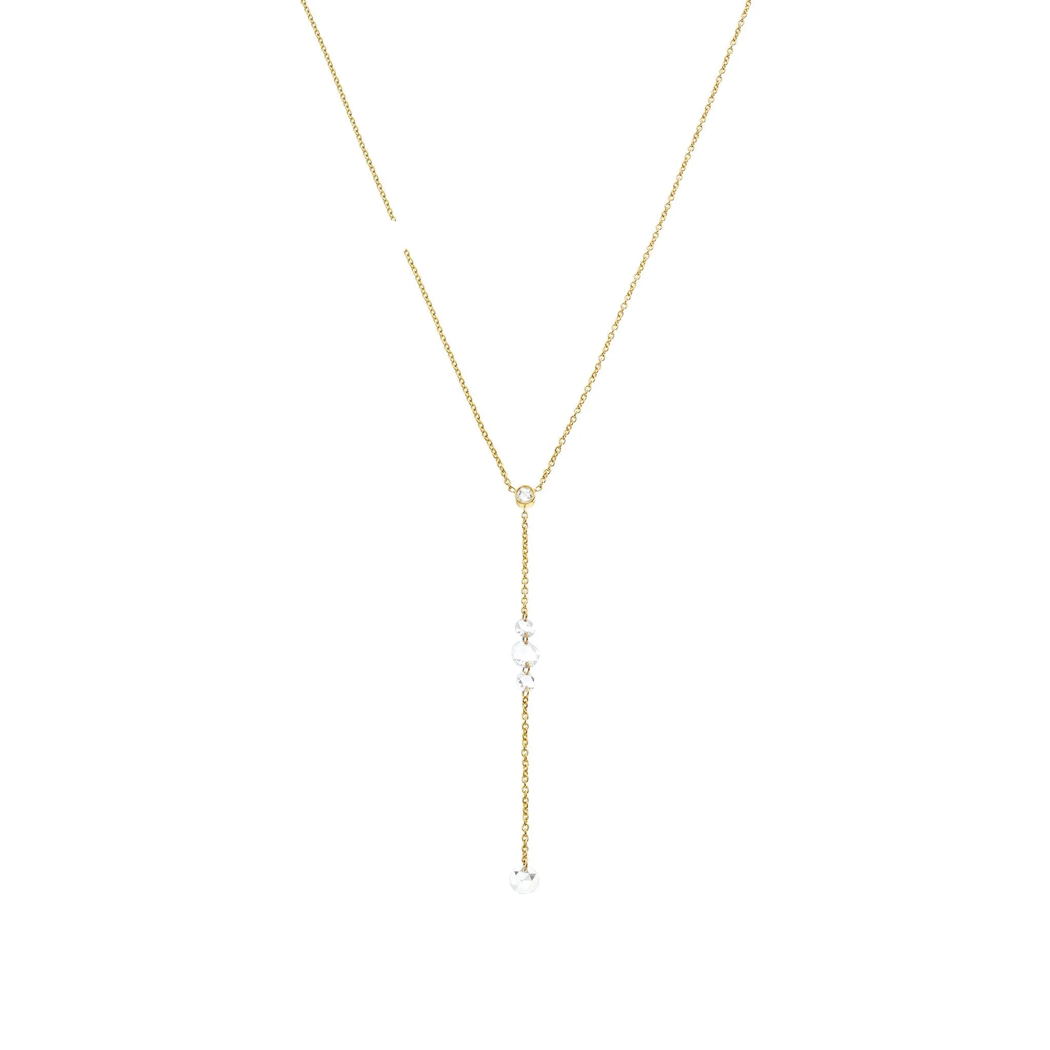 Cien 5 Stone White Diamond Linear Necklace