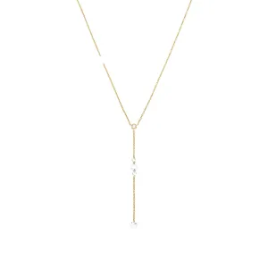 Cien 5 Stone White Diamond Linear Necklace