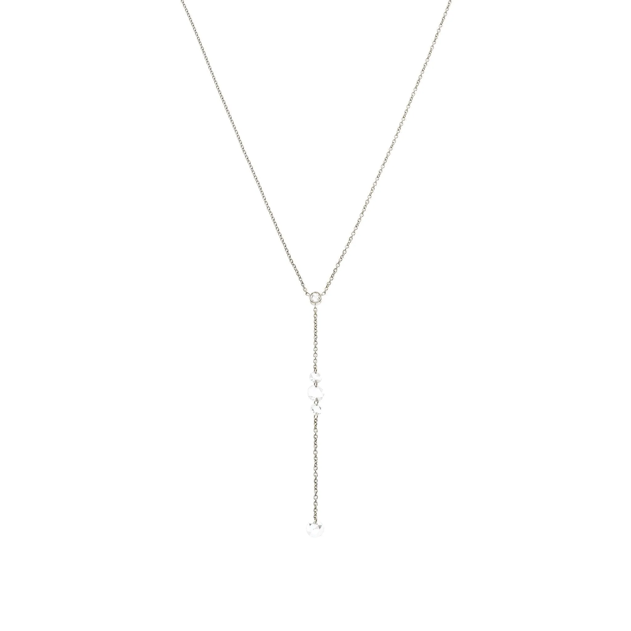 Cien 5 Stone White Diamond Linear Necklace