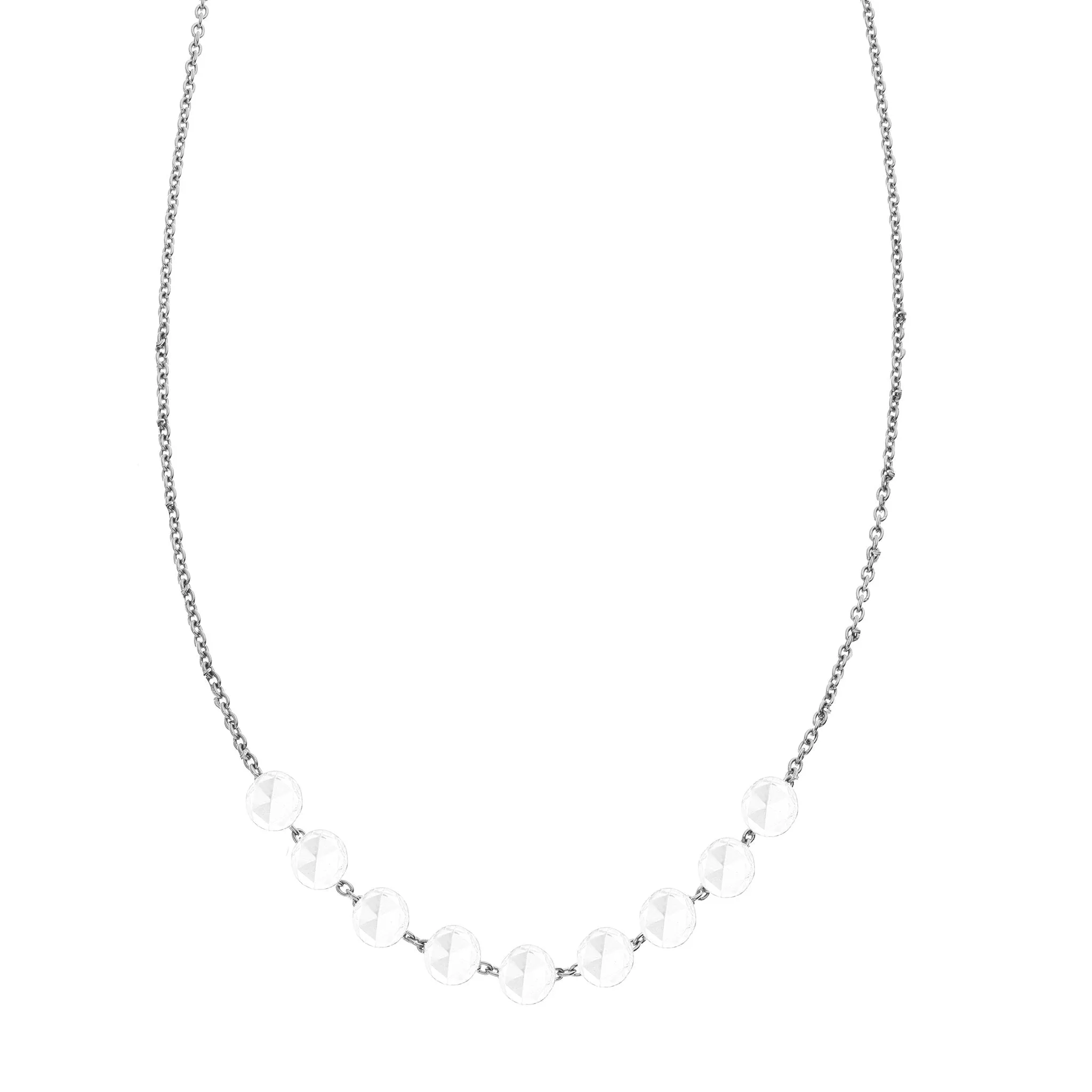 Cien 9 Stone White Diamond Necklace