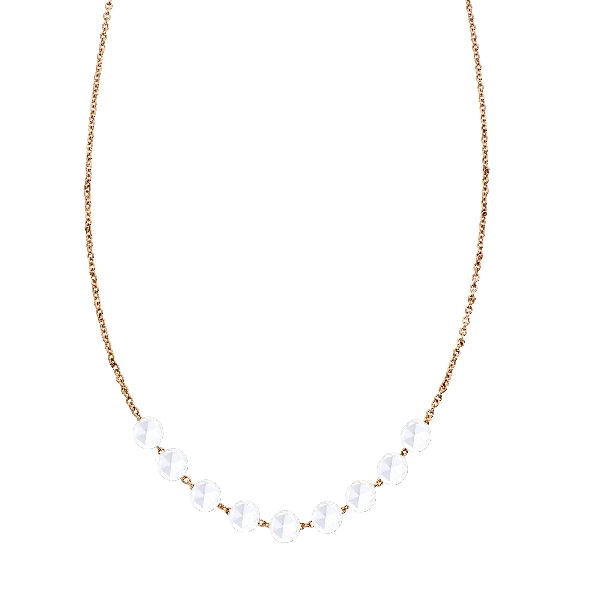 Cien 9 Stone White Diamond Necklace