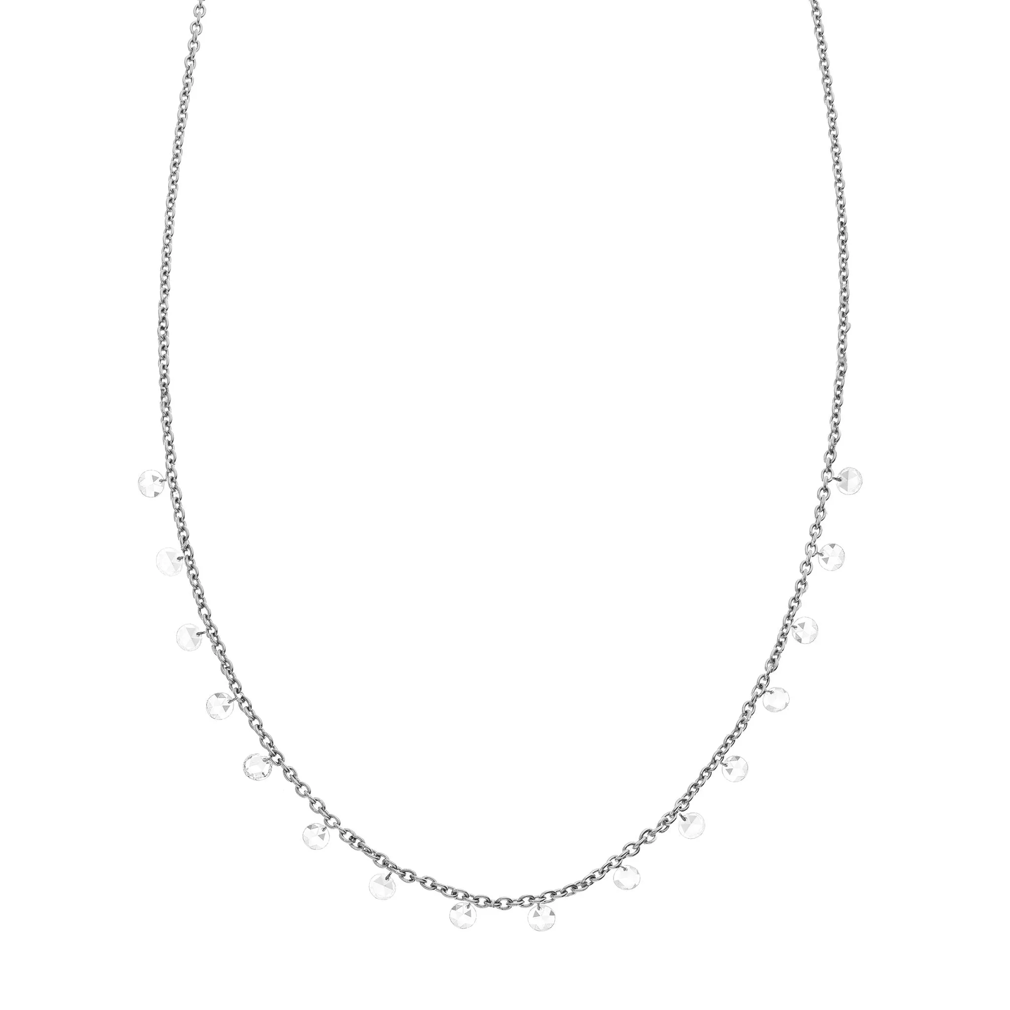 Cien White Diamond Long Drop Necklace