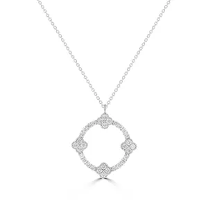 Circular Clover Diamond Pendant