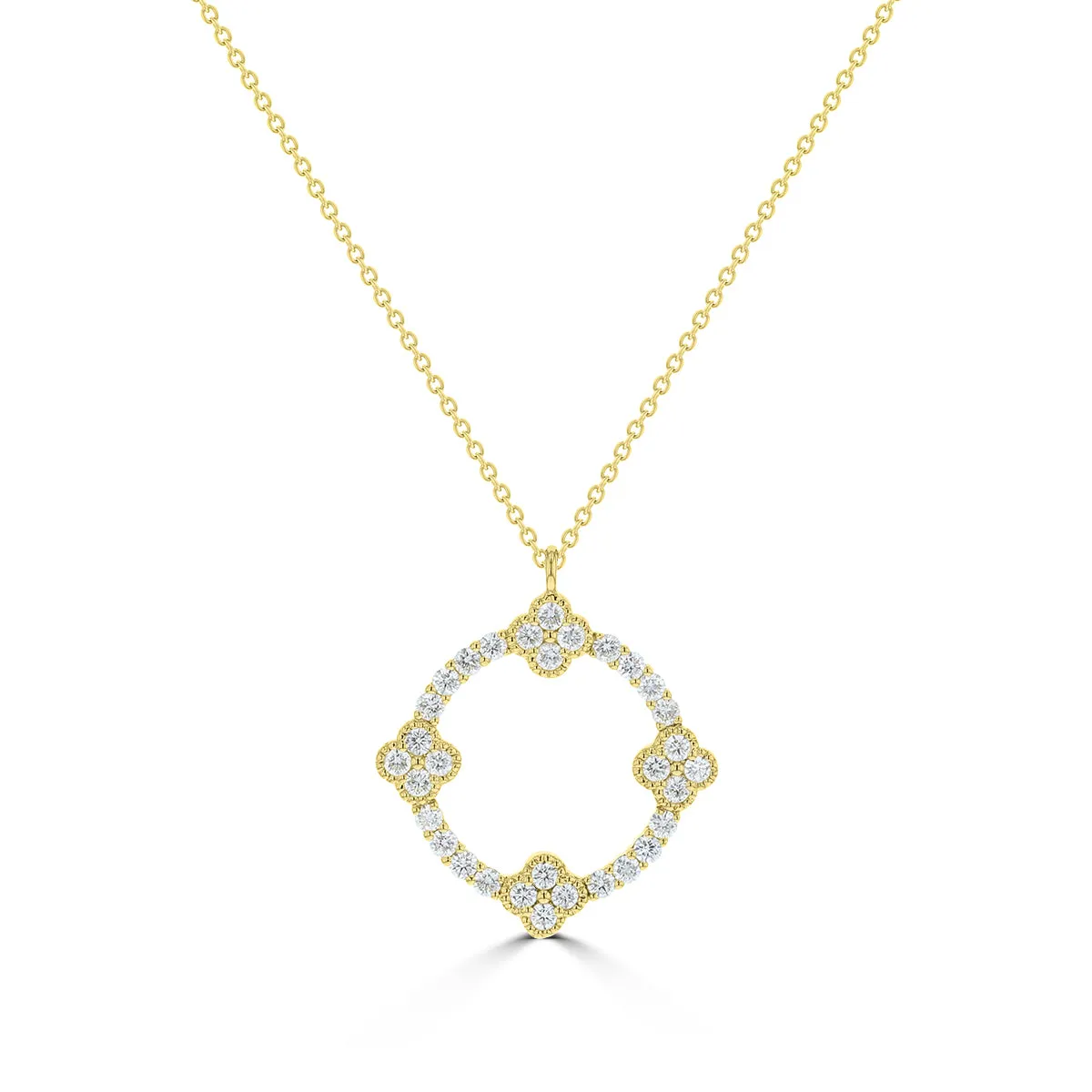Circular Clover Diamond Pendant