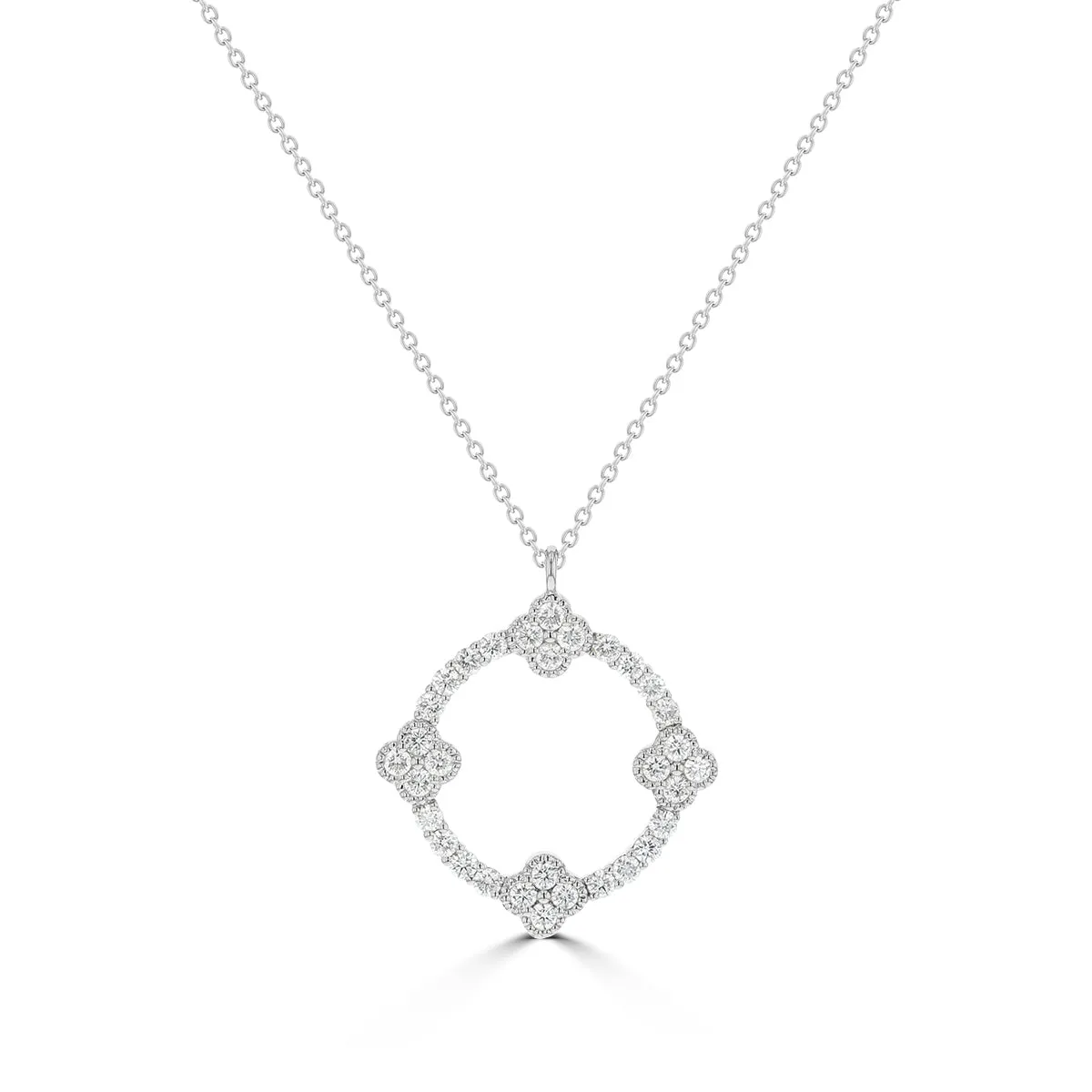 Circular Clover Diamond Pendant