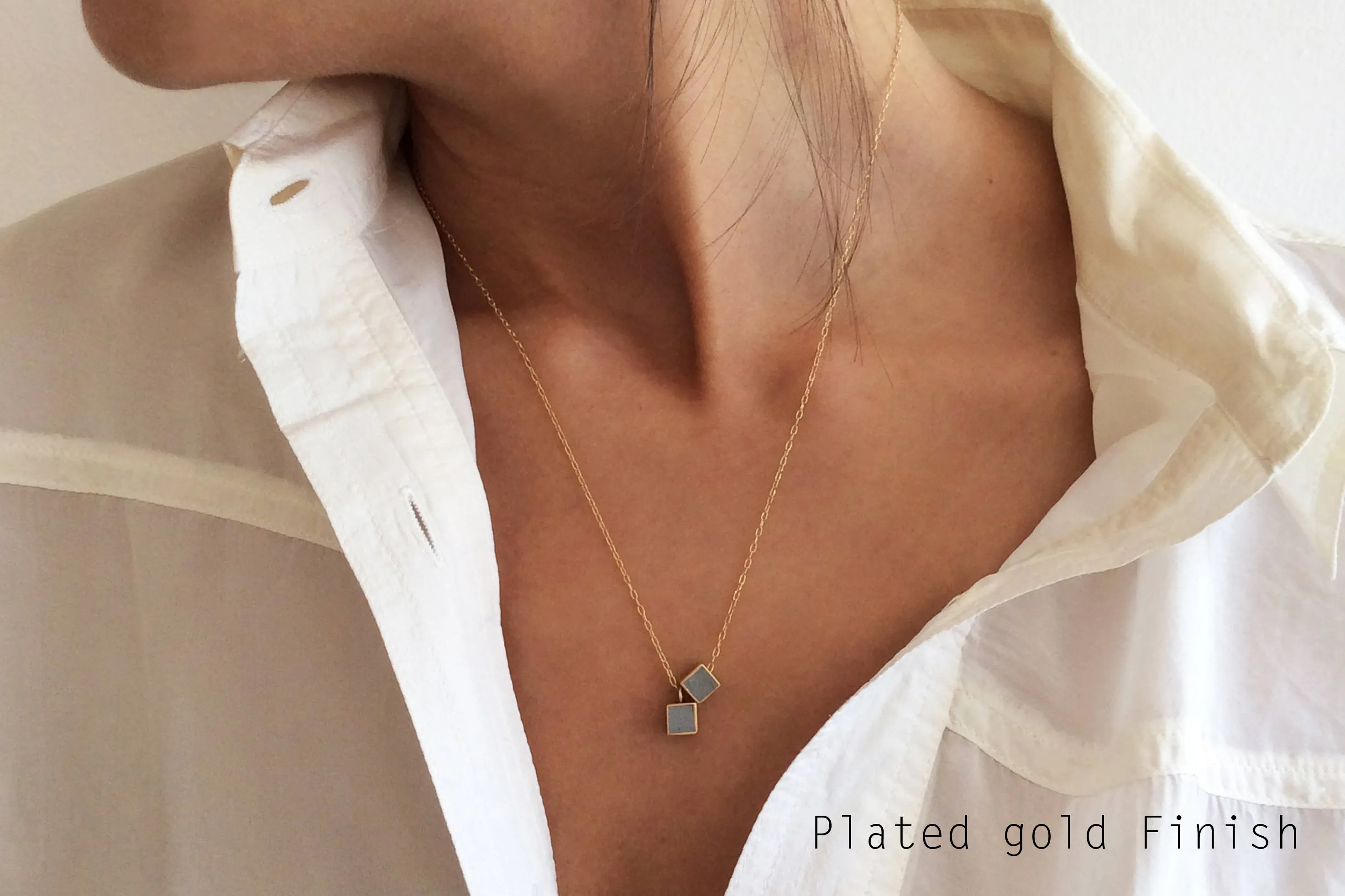 Concrete Double cube Pendent
