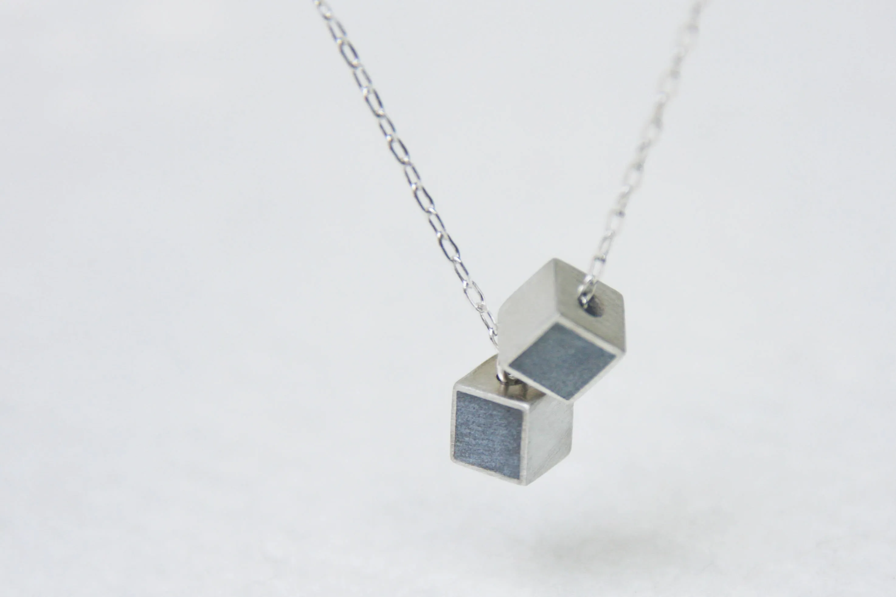 Concrete Double cube Pendent