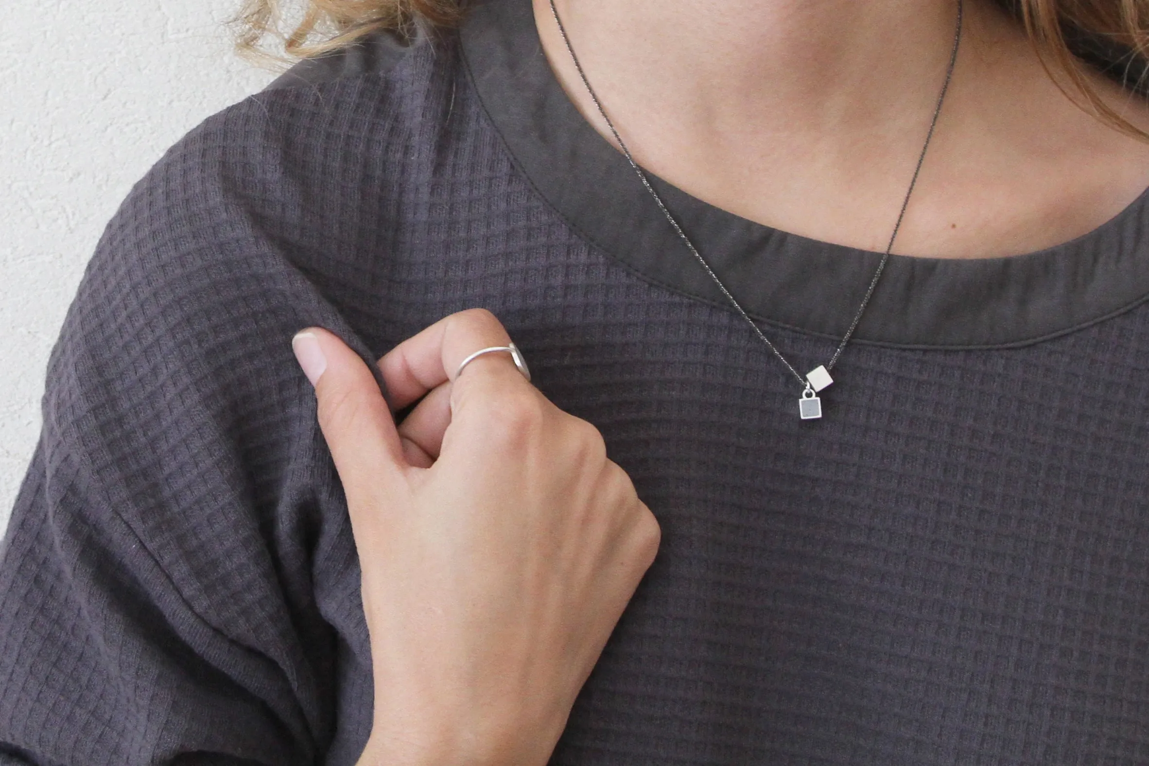 Concrete Double cube Pendent