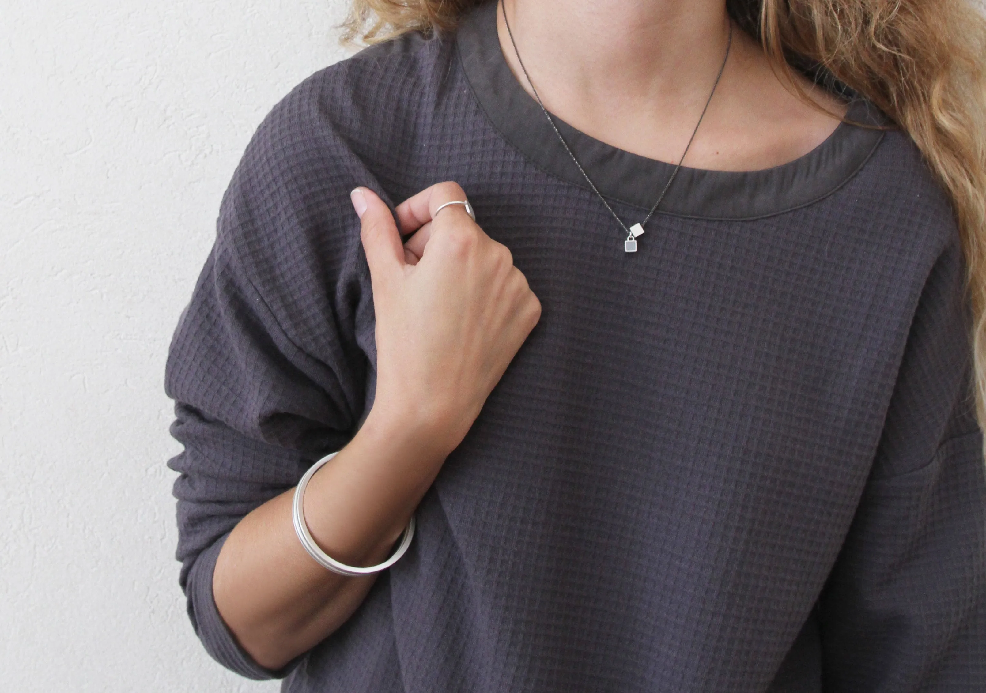 Concrete Double cube Pendent