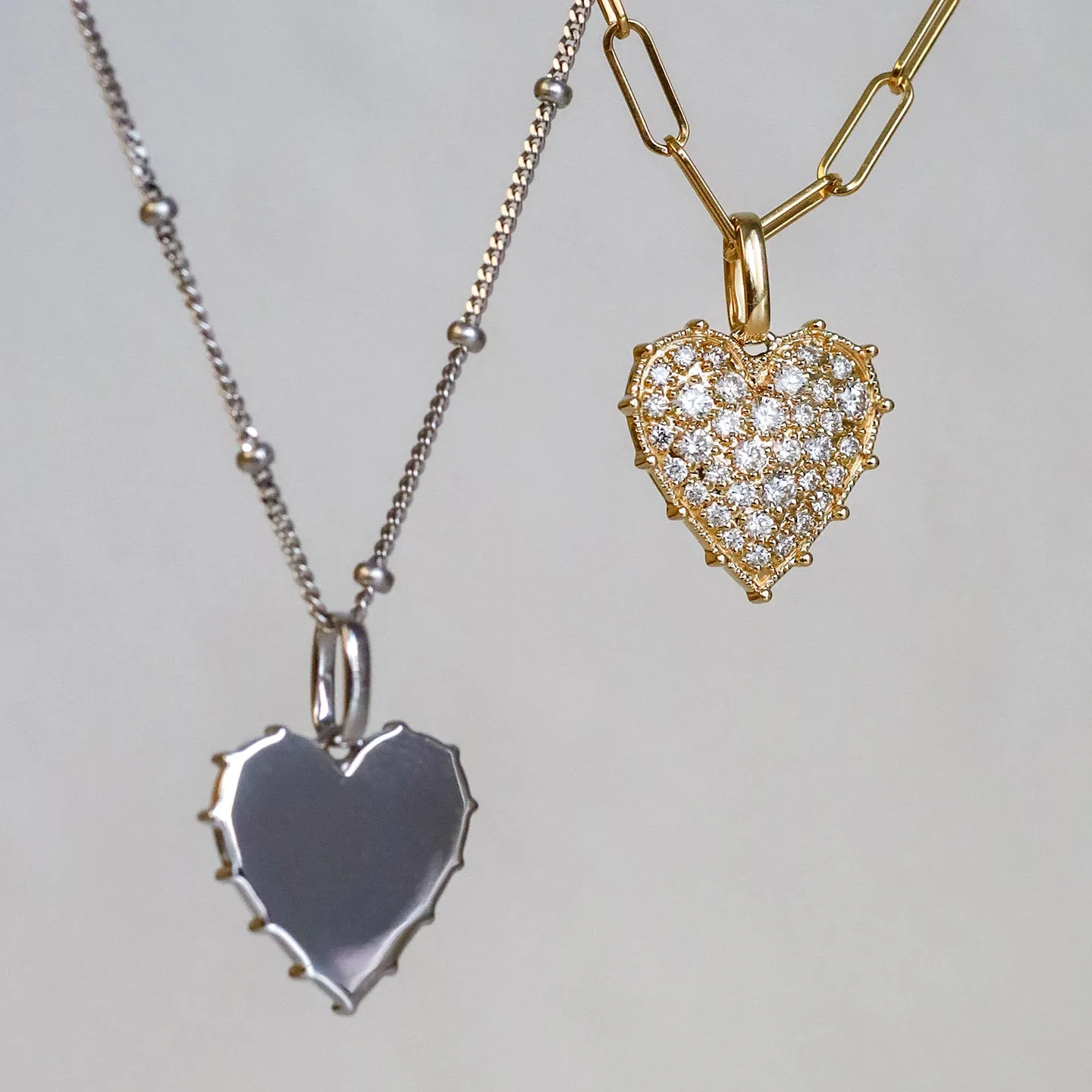 Confetti Mini Heart White Diamond Pendant