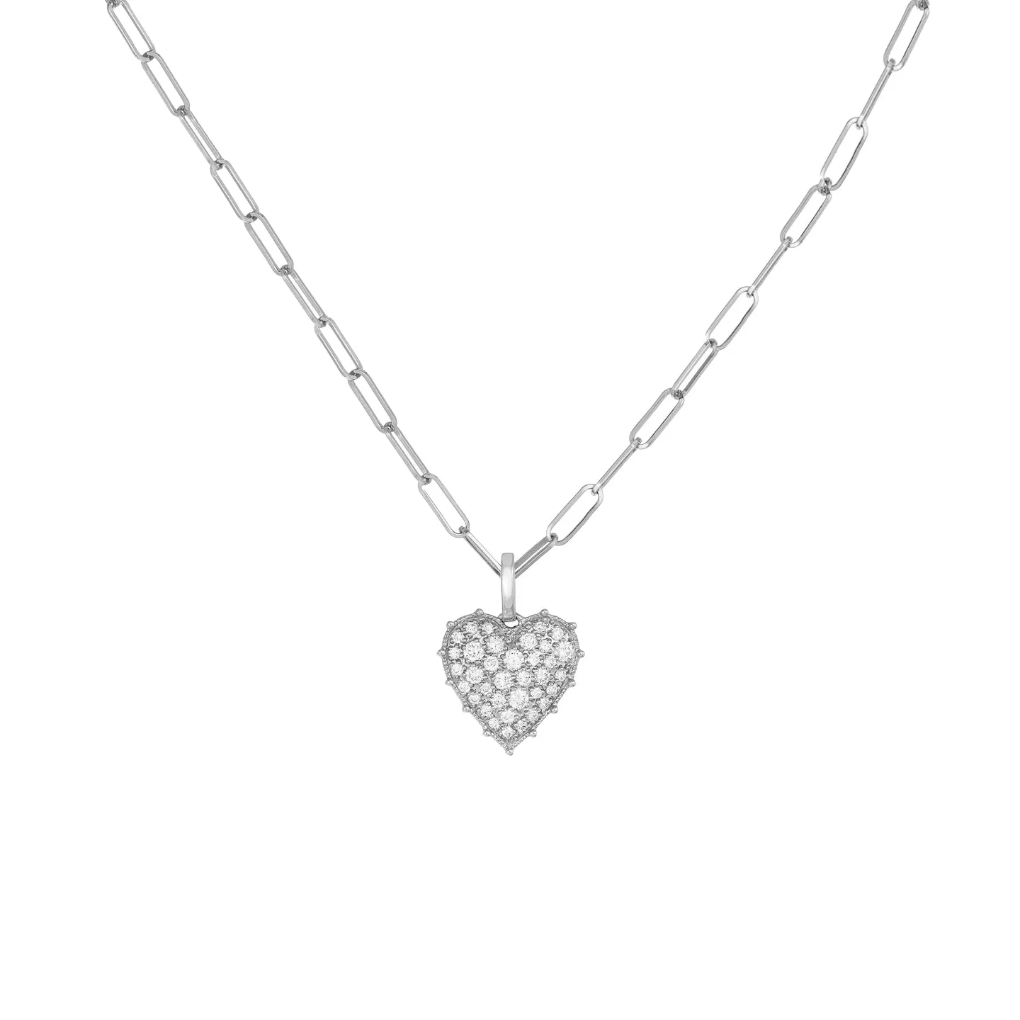 Confetti Mini Heart White Diamond Pendant