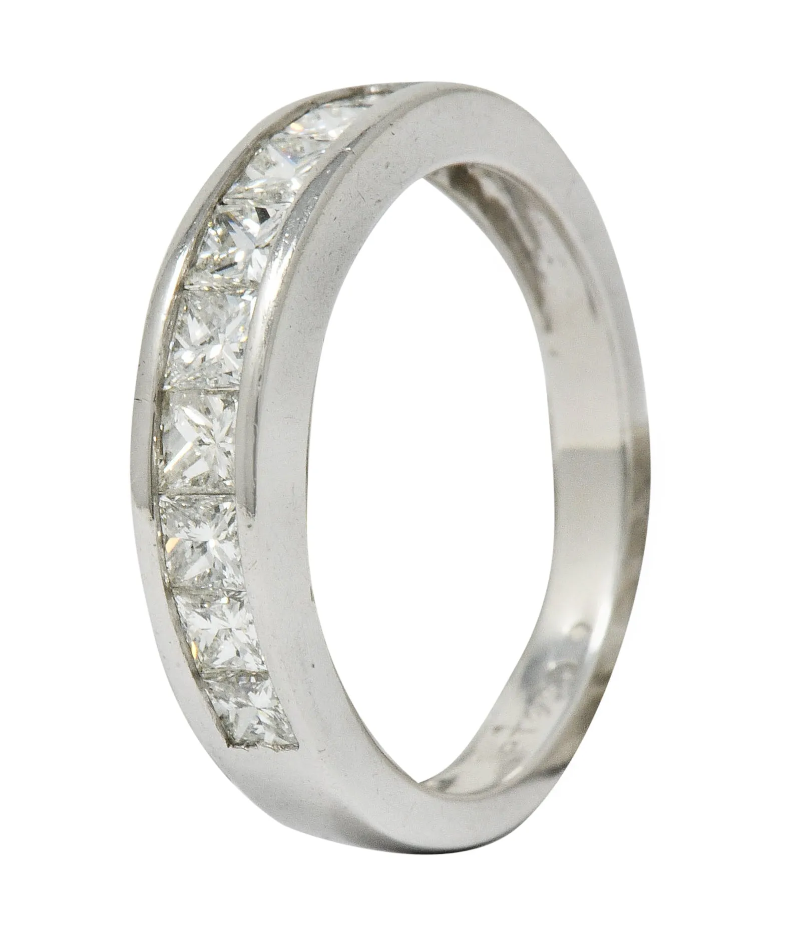 Contemporary 1.00 CTW Princess Cut Diamond Platinum Channel Band Ring