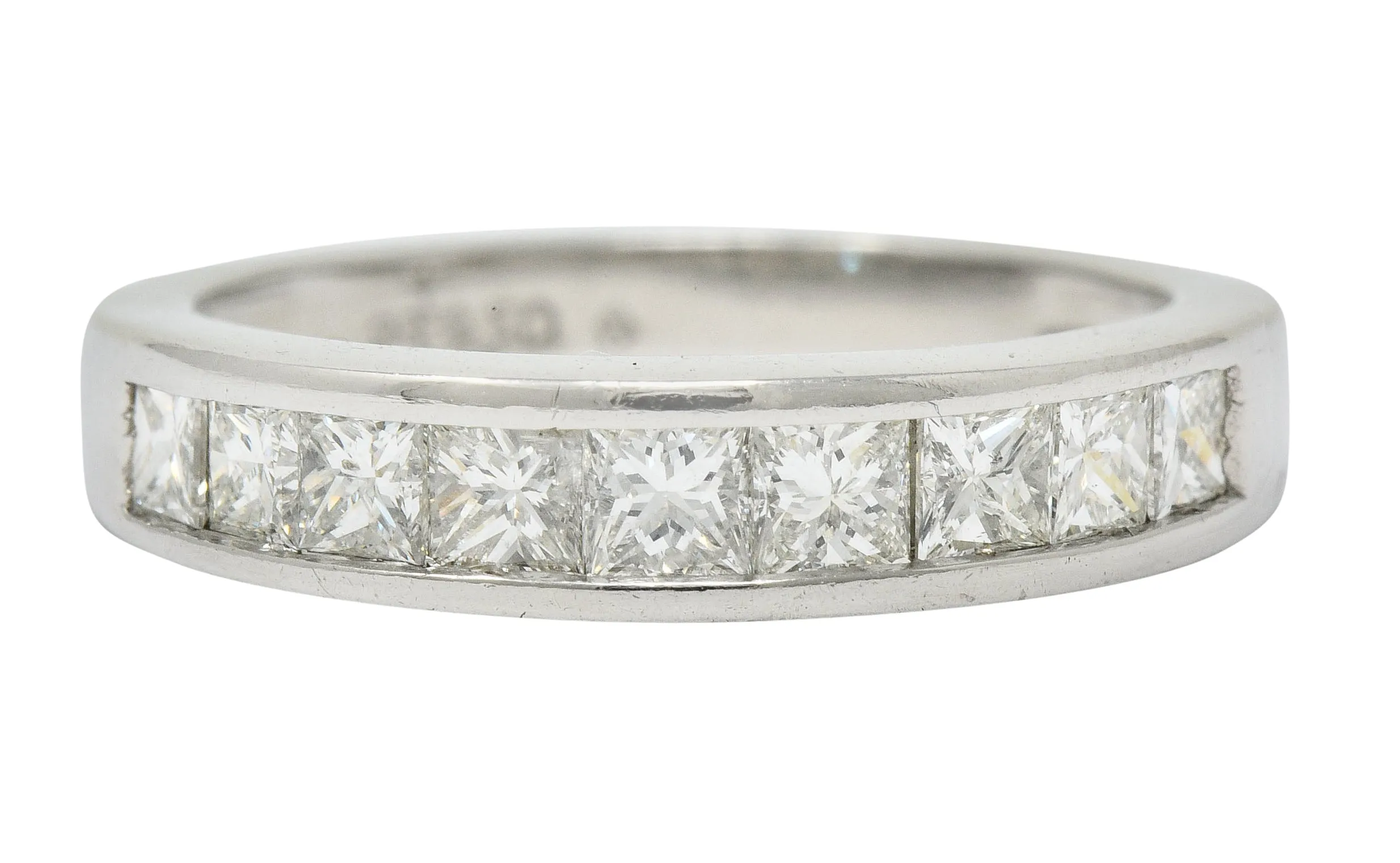Contemporary 1.00 CTW Princess Cut Diamond Platinum Channel Band Ring