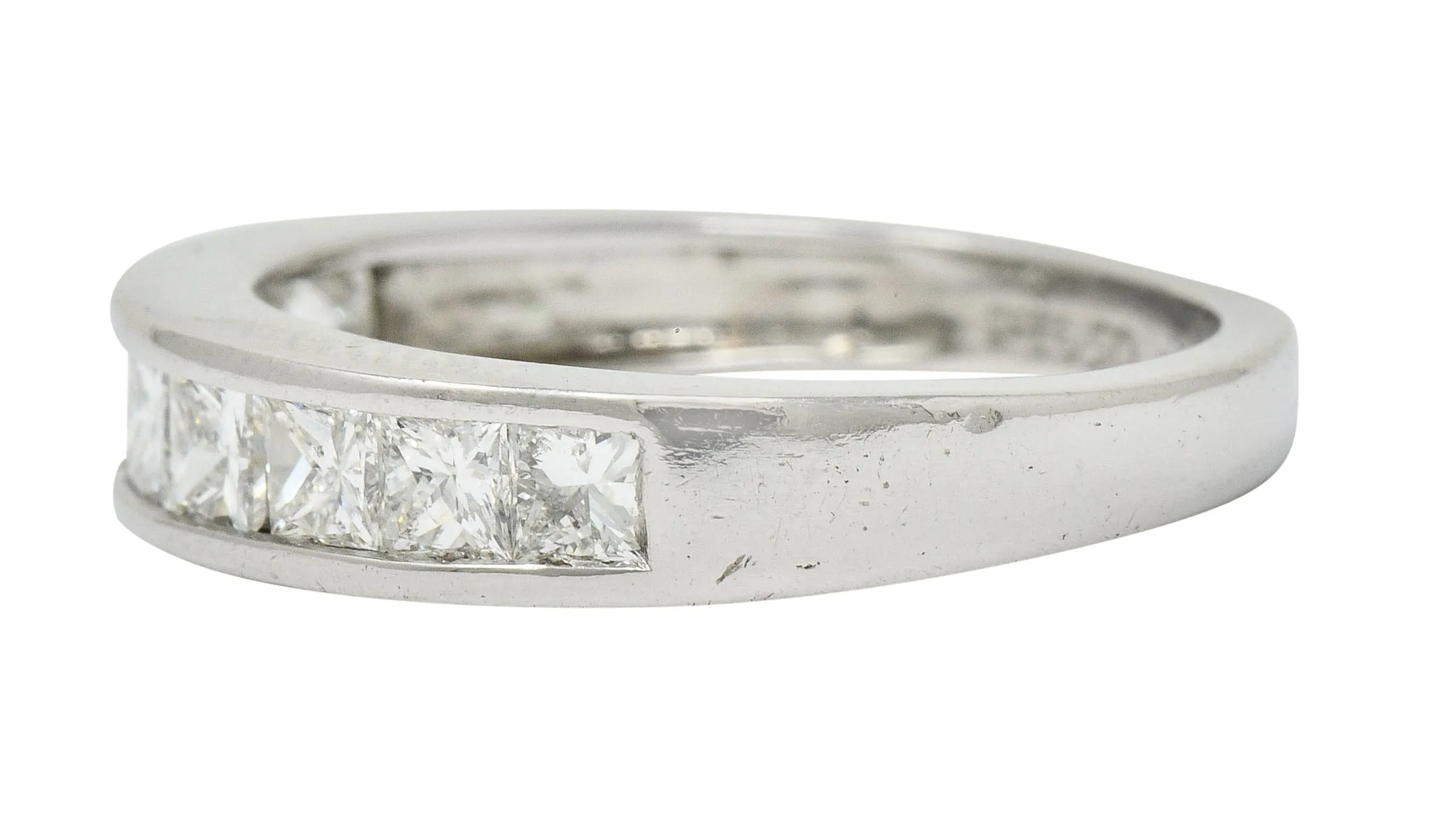 Contemporary 1.00 CTW Princess Cut Diamond Platinum Channel Band Ring