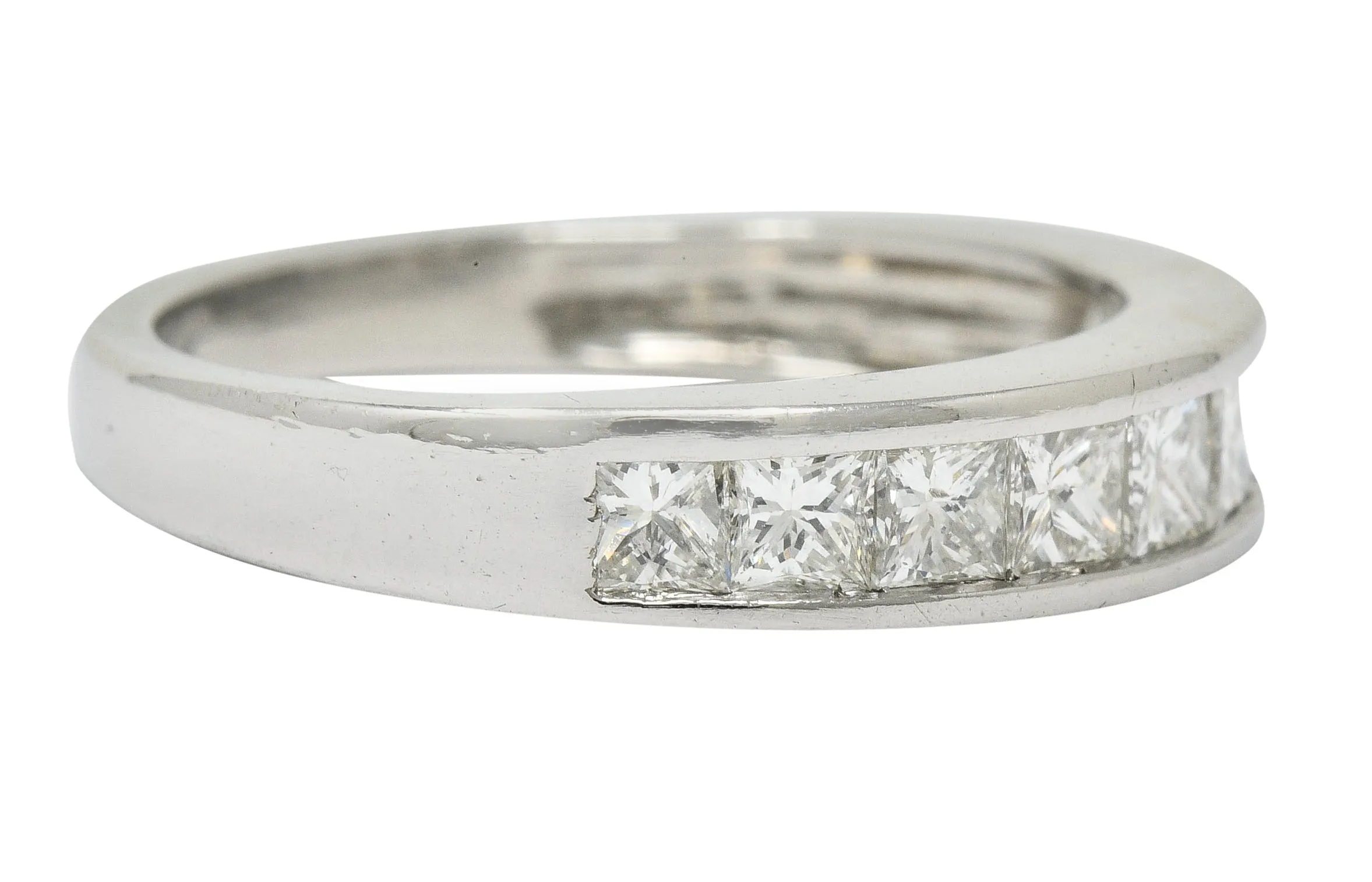 Contemporary 1.00 CTW Princess Cut Diamond Platinum Channel Band Ring