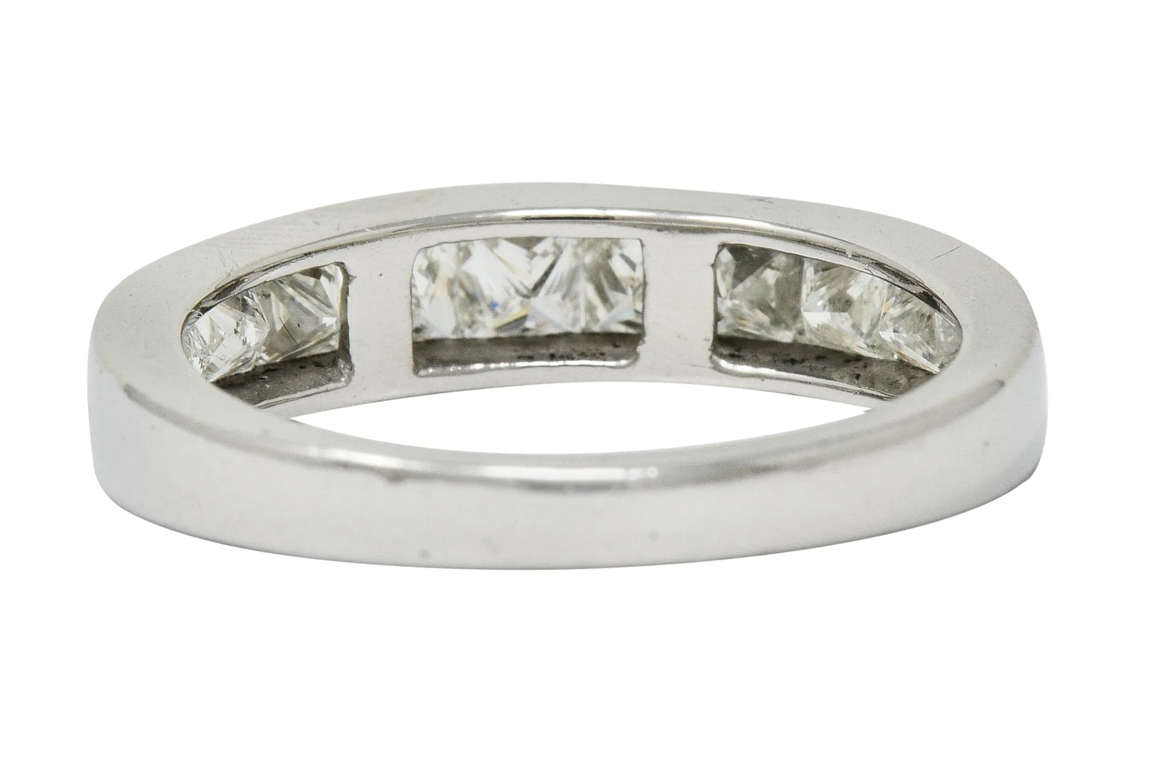 Contemporary 1.00 CTW Princess Cut Diamond Platinum Channel Band Ring