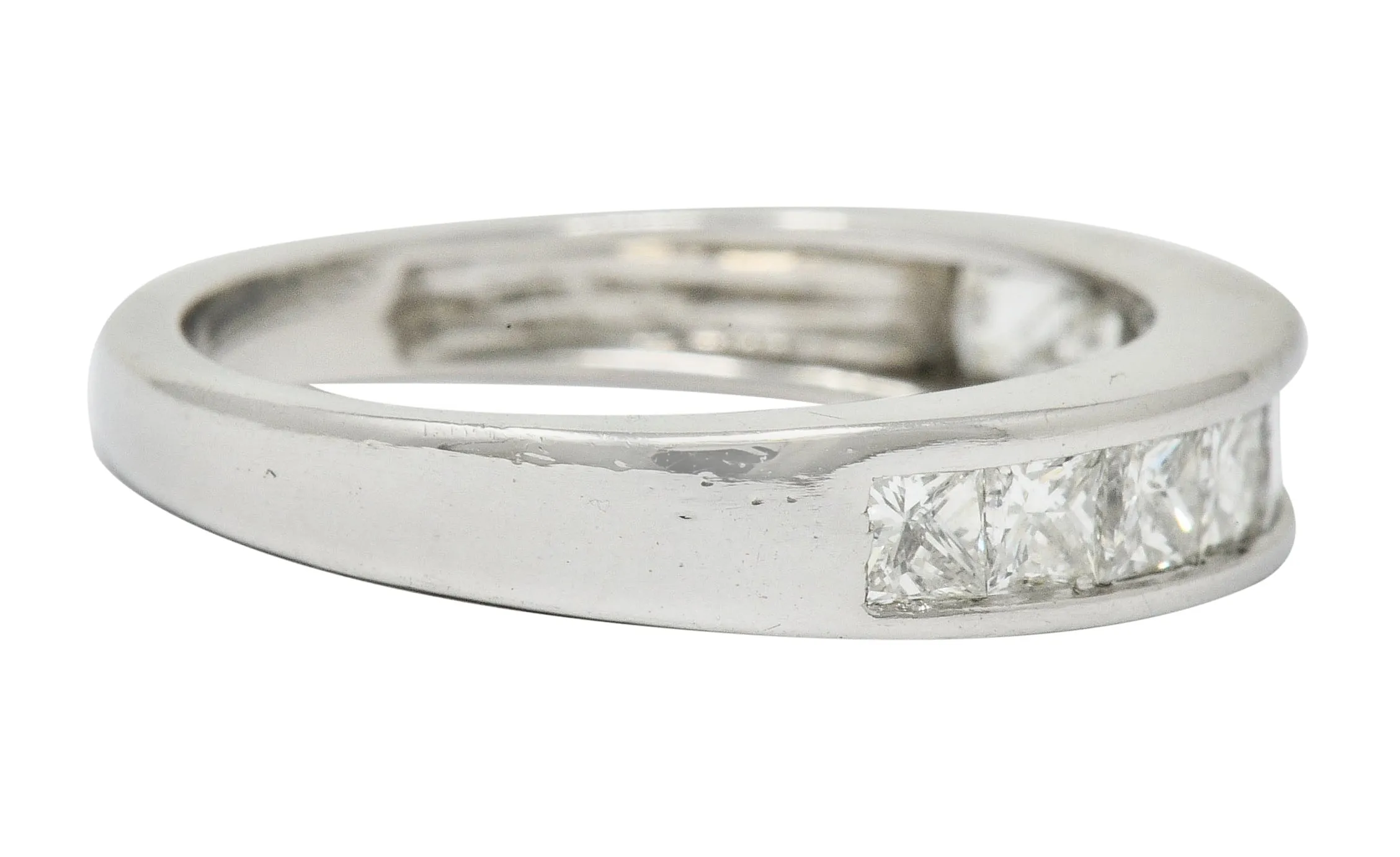 Contemporary 1.00 CTW Princess Cut Diamond Platinum Channel Band Ring