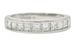 Contemporary 1.00 CTW Princess Cut Diamond Platinum Channel Band Ring