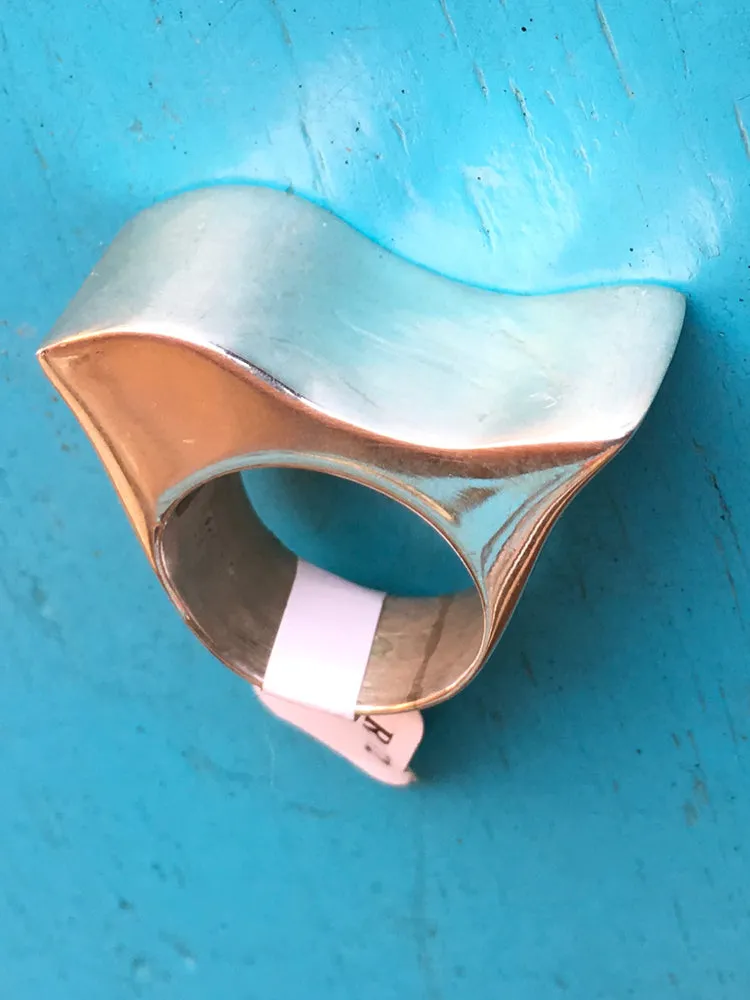 Contemporary Big Wave Sterling Silver Ring