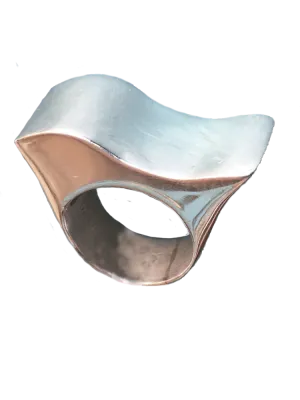 Contemporary Big Wave Sterling Silver Ring