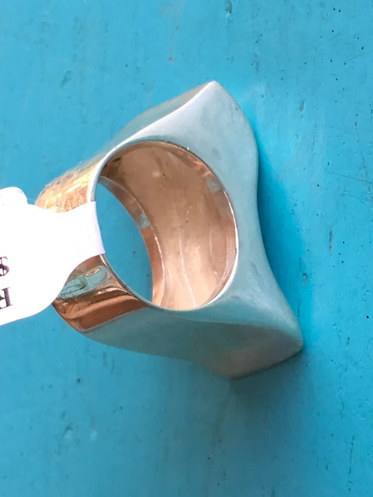 Contemporary Big Wave Sterling Silver Ring