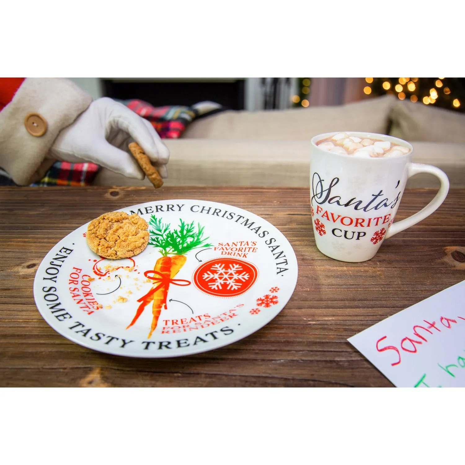 Cookies for Santa Gift Set with Plate and 10 OZ Ceramic Cup,p327017