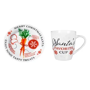 Cookies for Santa Gift Set with Plate and 10 OZ Ceramic Cup,p327017