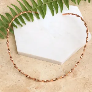 Copper Stiff Twist Flat Collar Open Neck Wire Necklace