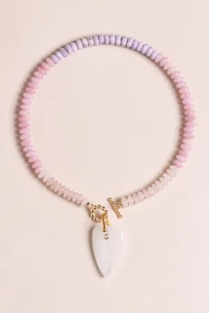 Cotton Candy Heart Beaded Necklace