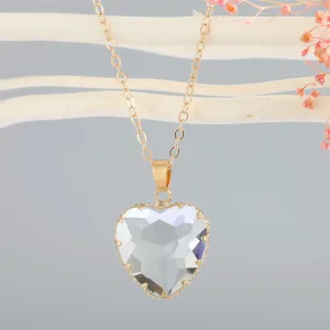 Crystal & 18K Gold-Plated Heart Pendant Necklace