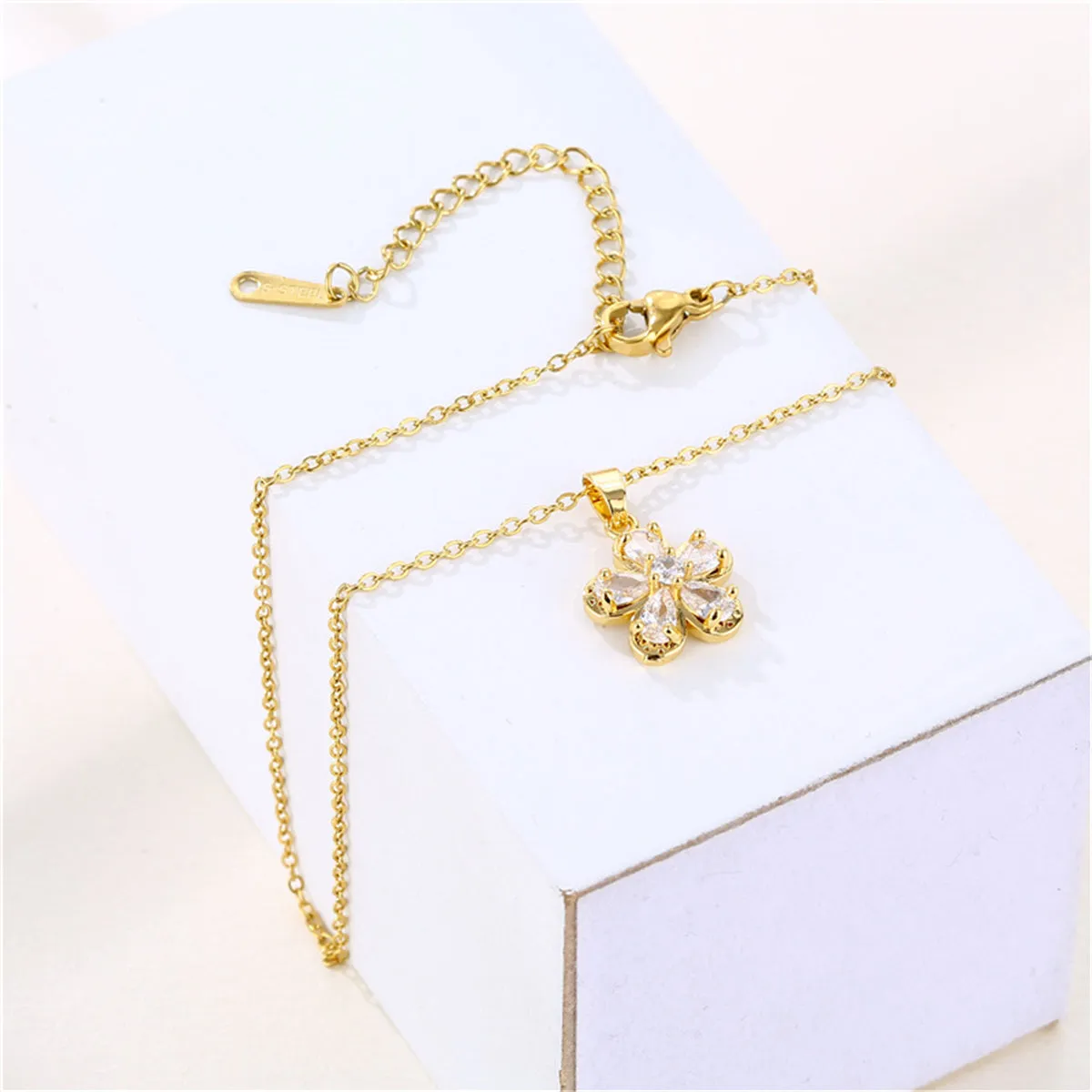 Crystal & Cubic Zirconia Floral Pendant Necklace