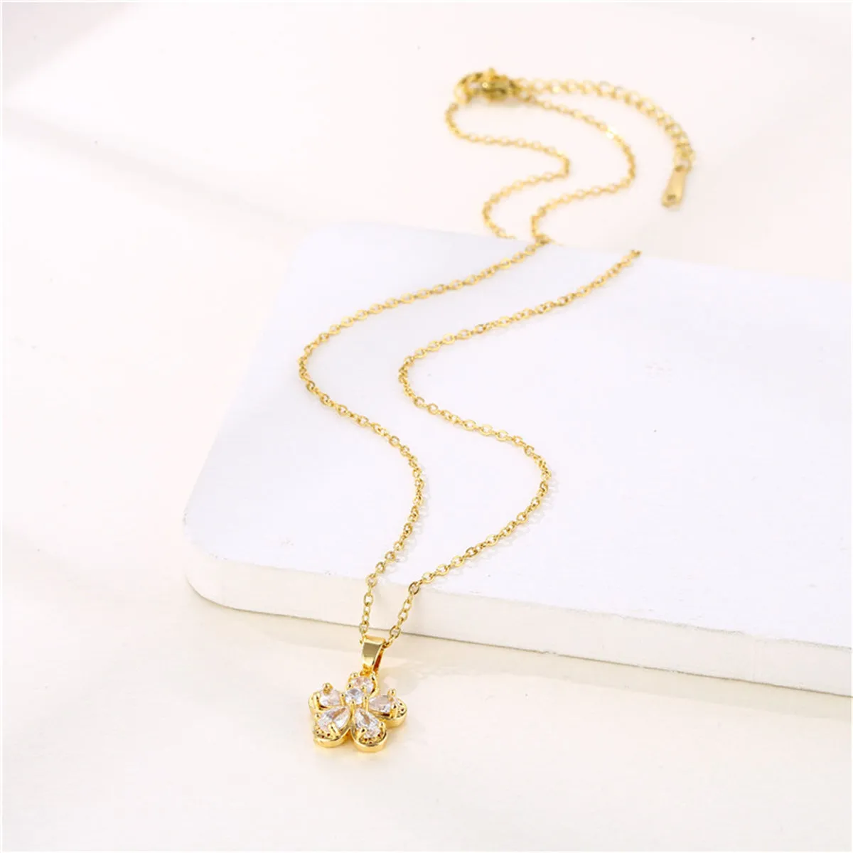 Crystal & Cubic Zirconia Floral Pendant Necklace