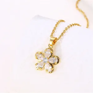Crystal & Cubic Zirconia Floral Pendant Necklace