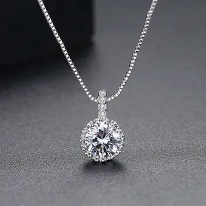 Crystal & Cubic Zirconia Round Pendant Necklace