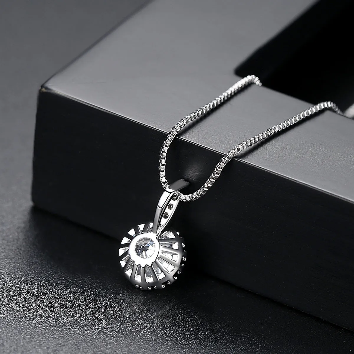 Crystal & Cubic Zirconia Round Pendant Necklace