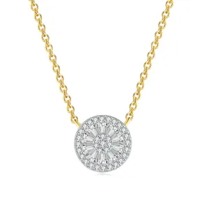 Crystal & Cubic Zirconia Two-Tone Round Pendant Necklace