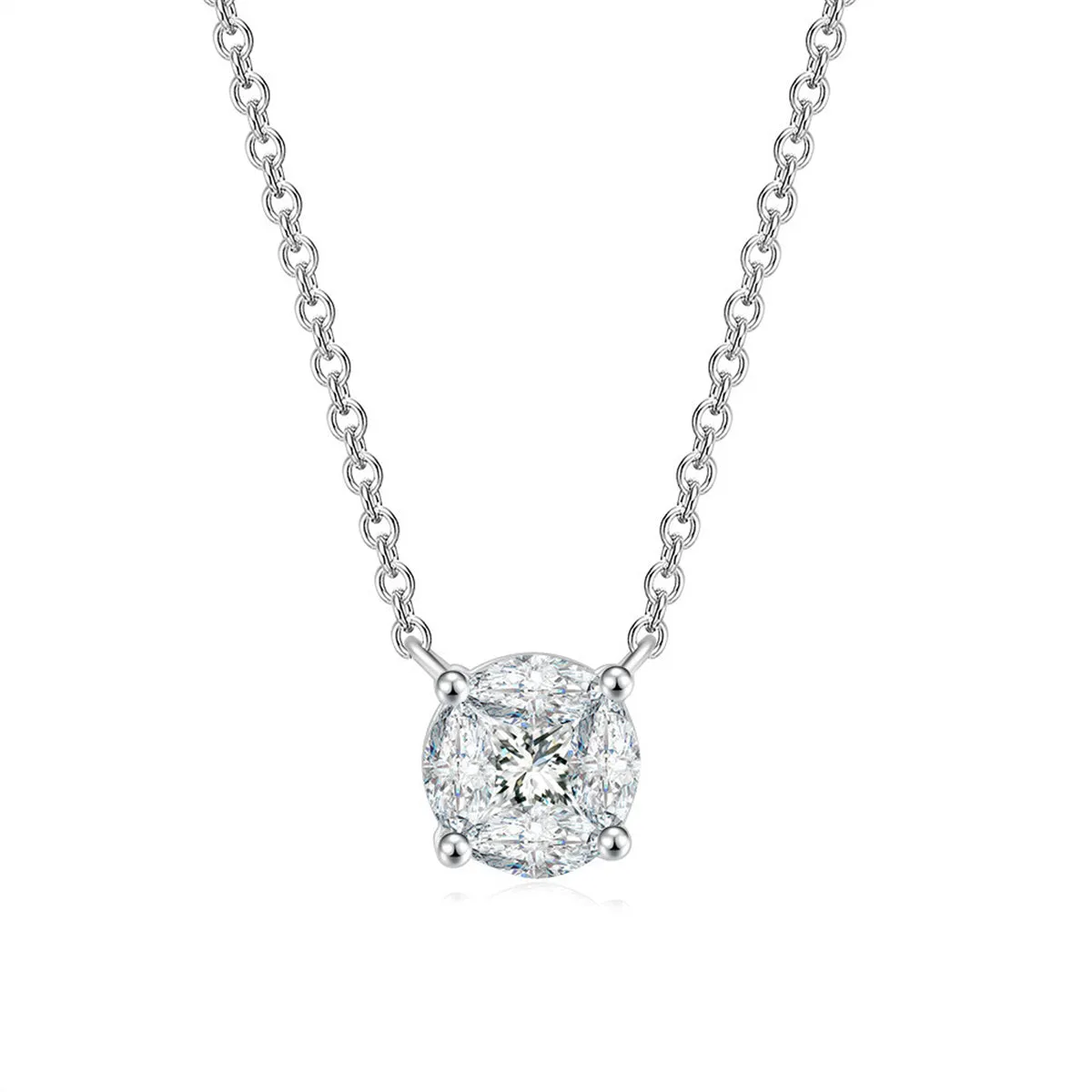 Crystal & Silver-Plated Round Pendant Necklace
