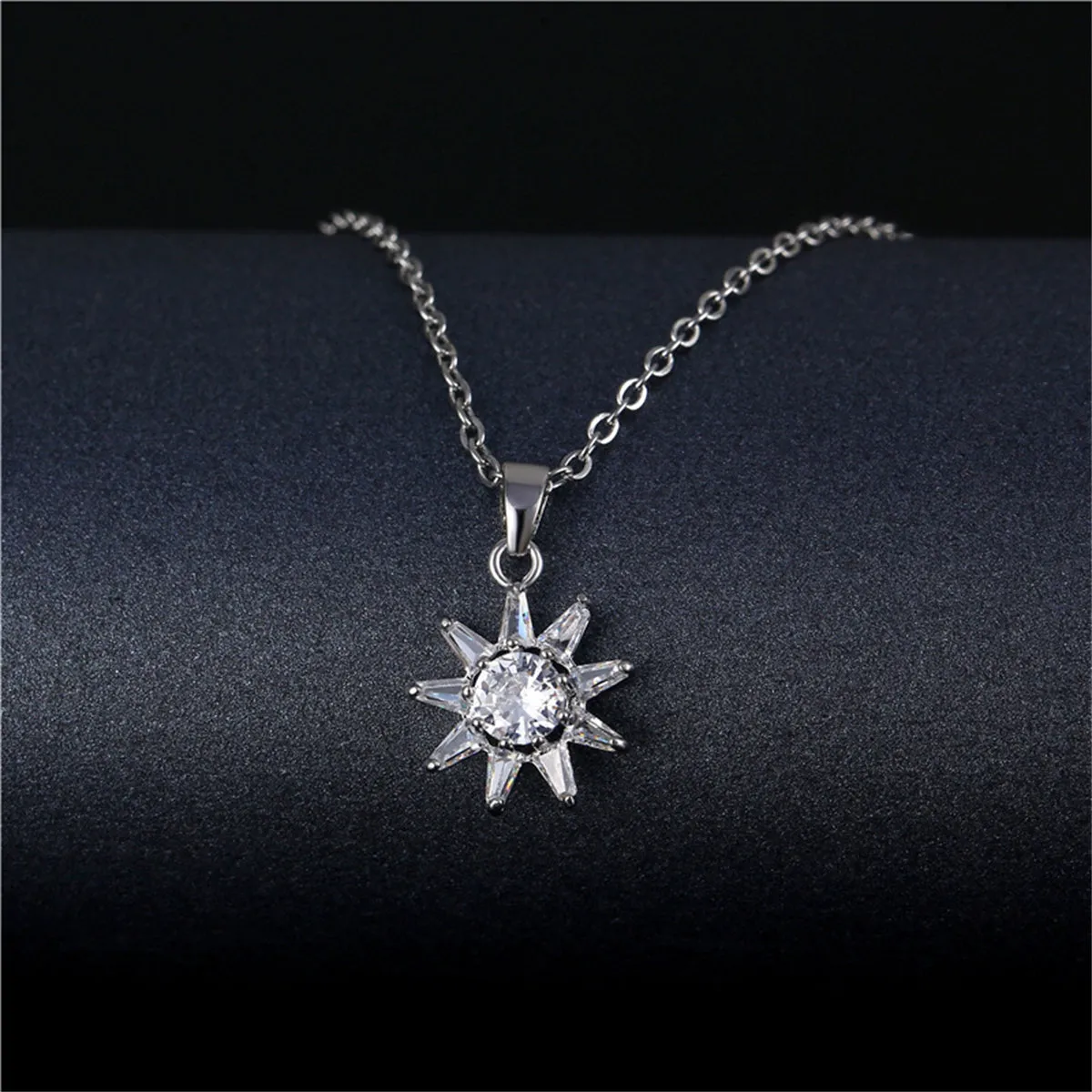 Crystal & Silver-Plated Sun Pendant Necklace