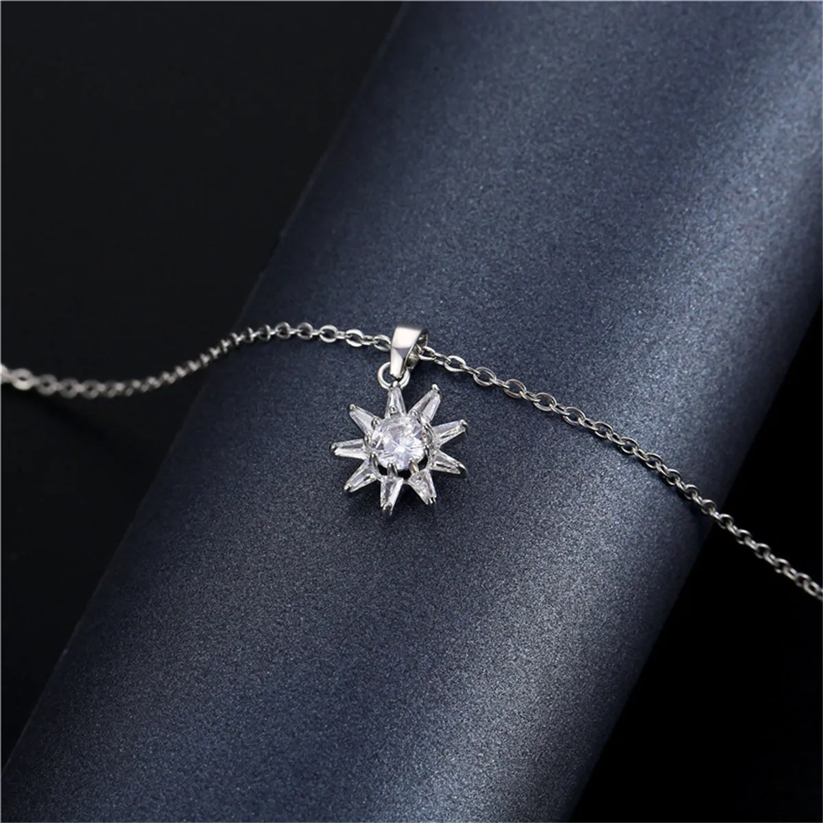Crystal & Silver-Plated Sun Pendant Necklace