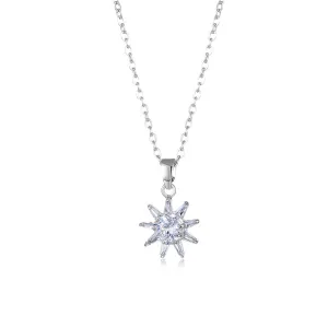 Crystal & Silver-Plated Sun Pendant Necklace