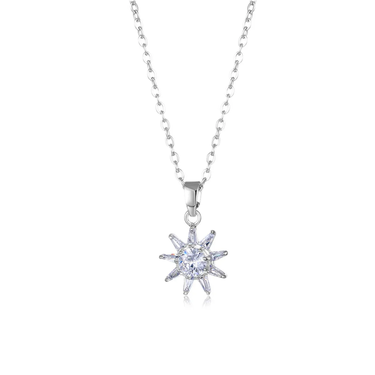 Crystal & Silver-Plated Sun Pendant Necklace