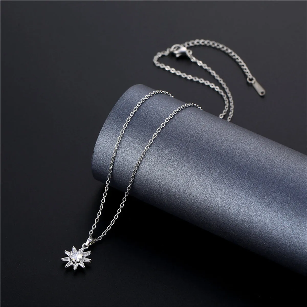 Crystal & Silver-Plated Sun Pendant Necklace