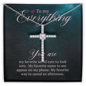 Crystal Cross Necklace-You are my everything